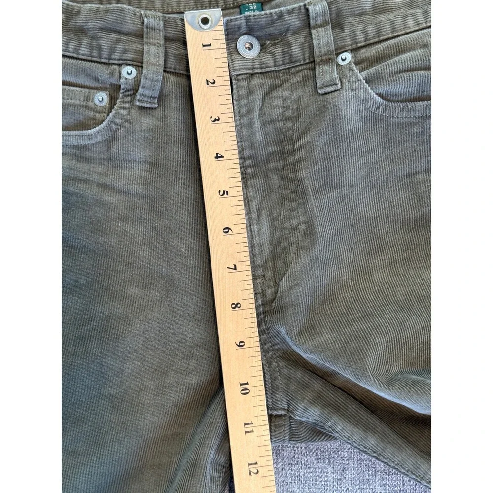 J.Crew Mens‎ Olive Green Corduroy Pants Slim Straight 29x32 Cotton Vintage 90s